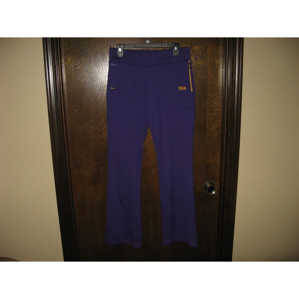 Vintage Womens Nike Fit LSU Tigers White Tag Purple  Athletic Track Pants Size M